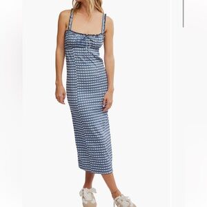 Free People Gingham Midi Dress